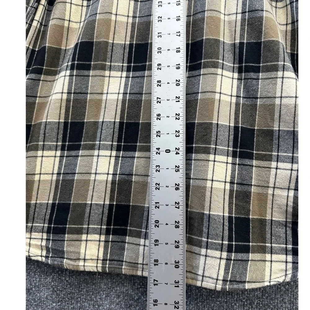 Carhartt Mens Relaxed Fit Plaid Heavy Weight Button Down Shirt Tan  102824 391 L